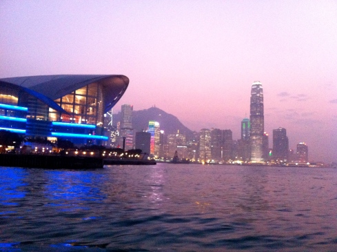 HK Convention Centre on the left and the city on the right
