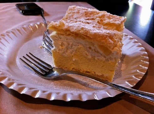 Our cream cake in a cafe near the Škocjan Caves, Slovenia  